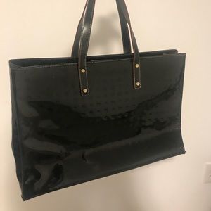ARCADIA Black Patent Leather Tote Bag